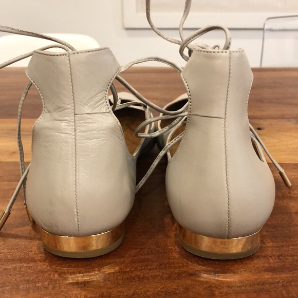 Aquazzura Christy Tan Leather Flats size 41 - Picture 4 of 8